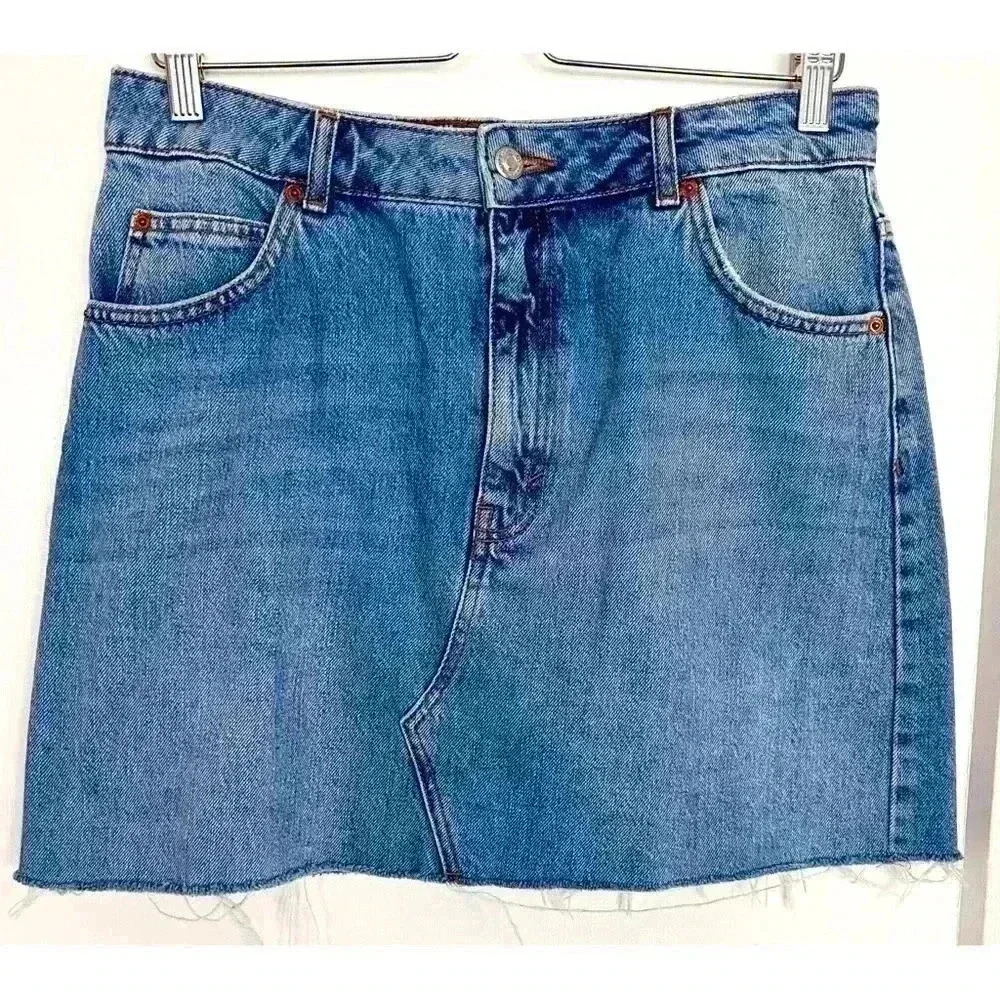 Top Shop Blue Denim Mini Skirt Size  10